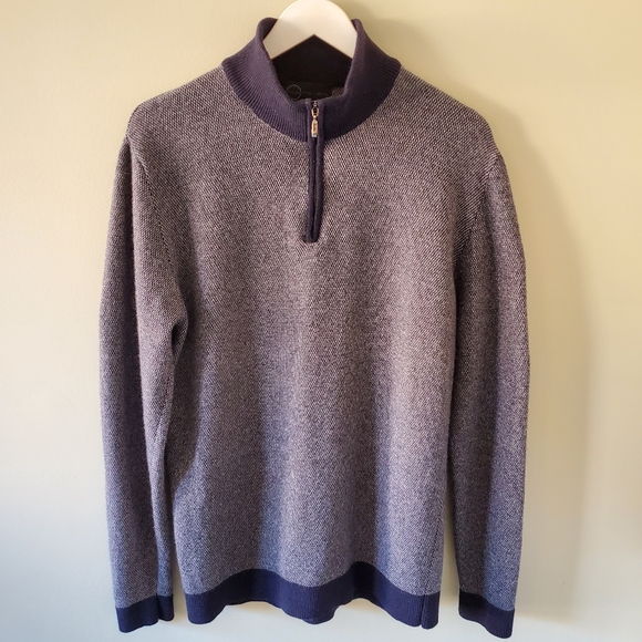 Progetto Uomo XL Old Money Ivy League Preppy Wool Cashmere Quarter-Zip Sweater - Picture 2 of 9